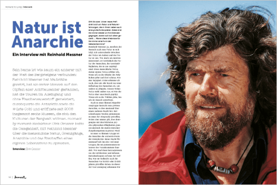 moment by moment 02/2018 Reinhold Messner Natur ist Anarchie