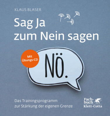 Buchcover Klaus Blaser Sag Ja zum Nein sagen mit einer Sprechblase, in der NÖ steht