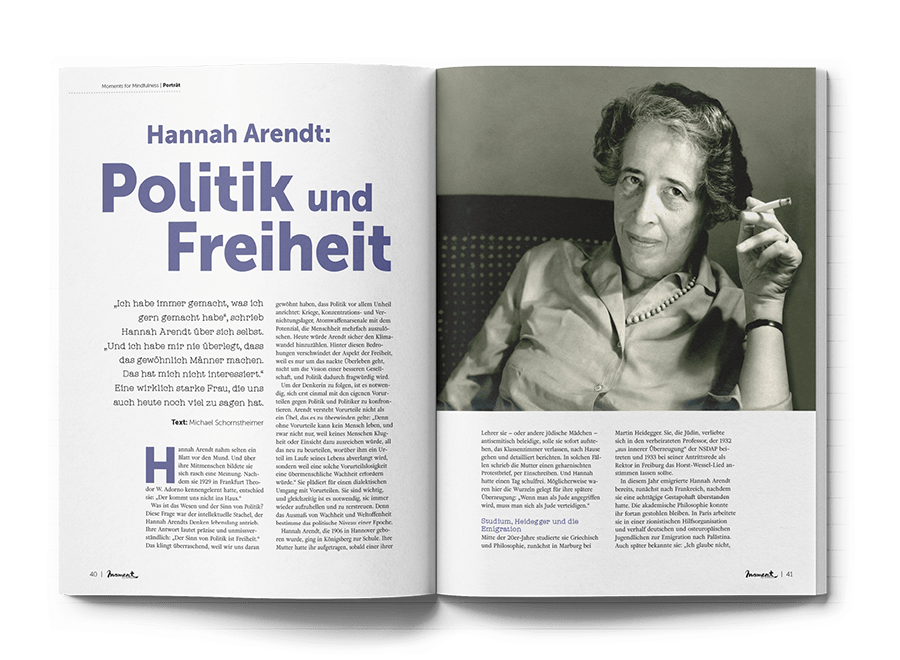 moment by moment 01/2020 Starke Frauen Beitrag Hannah Arendt